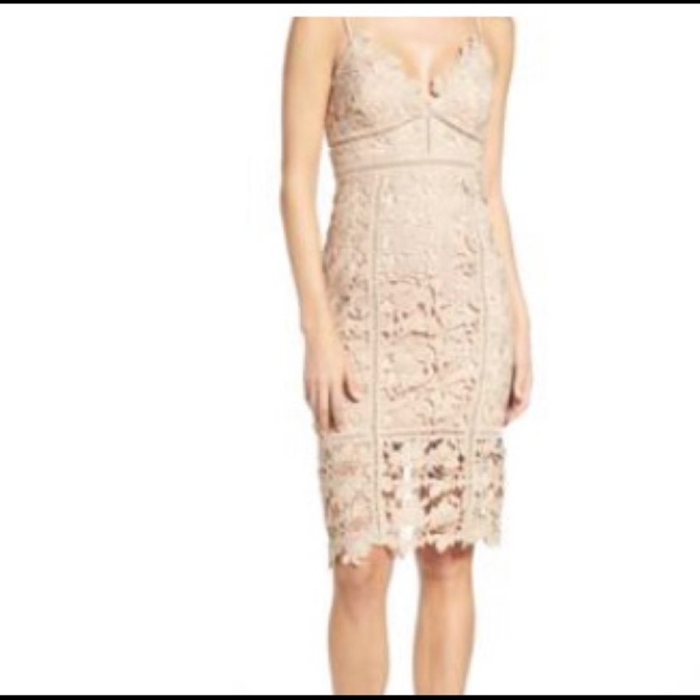 Bardot lace midi dress